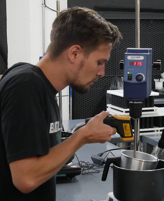 Battle Sight Tech team member handling advanced materials